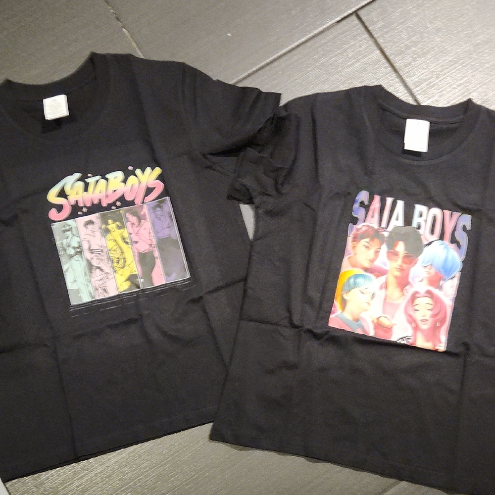 Kpop Demon Huntera Movie Saja Boys Black Graphic Kids T-Shirts